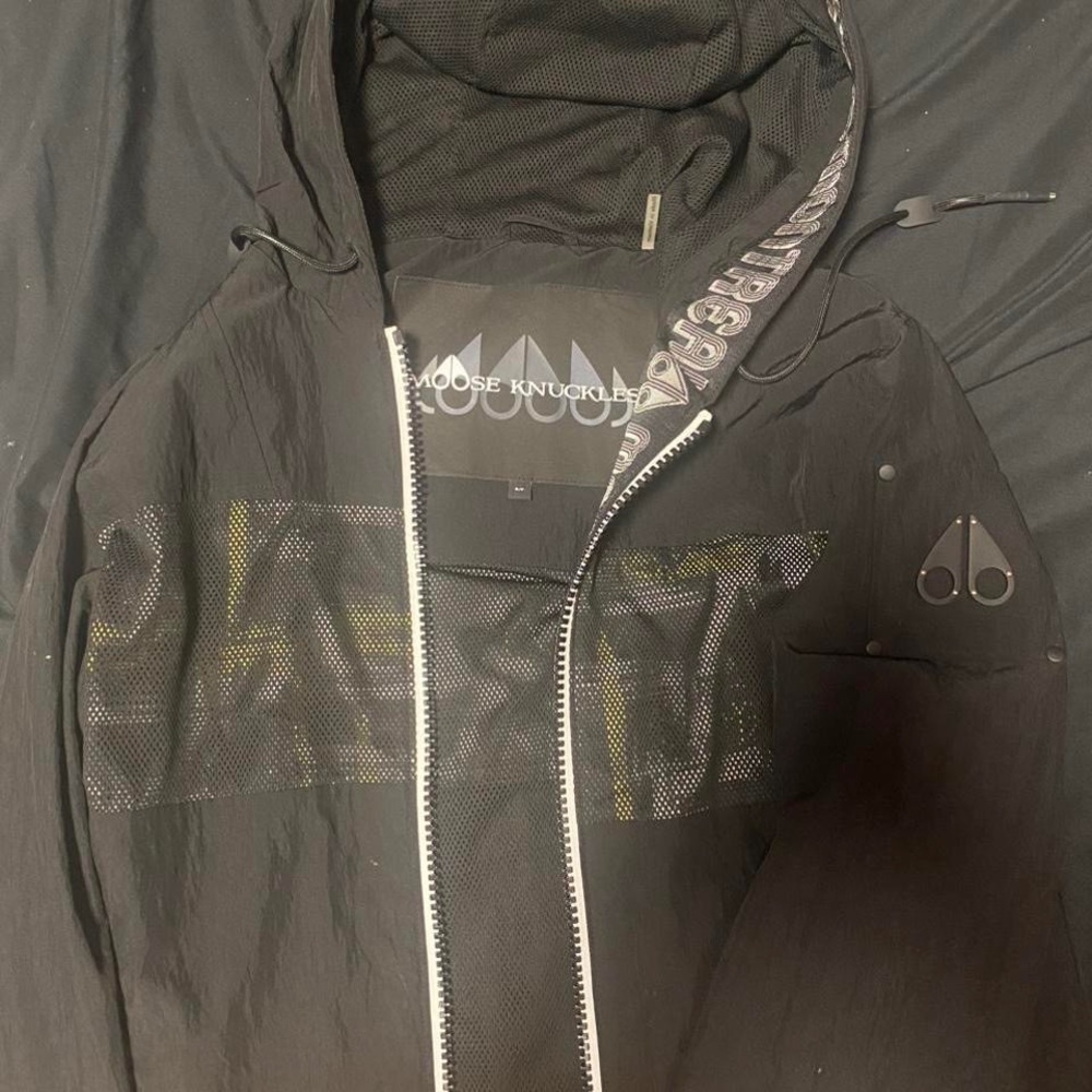 Men’s Size S Moose Knuckle Black Windbreaker